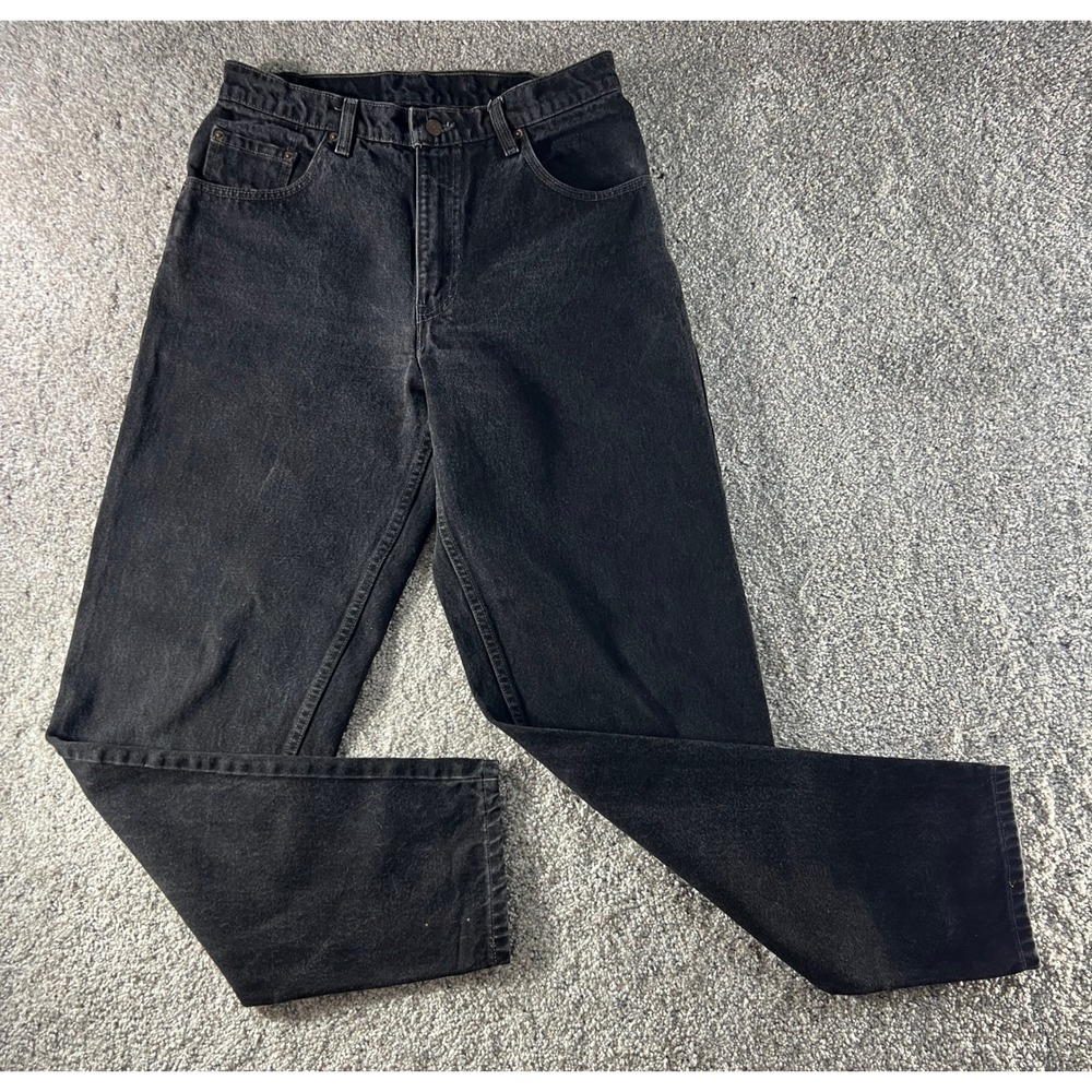 Vtg Levis Black Jeans -USA 532 Factory Code- High Waist Red Tab - Model Unknown